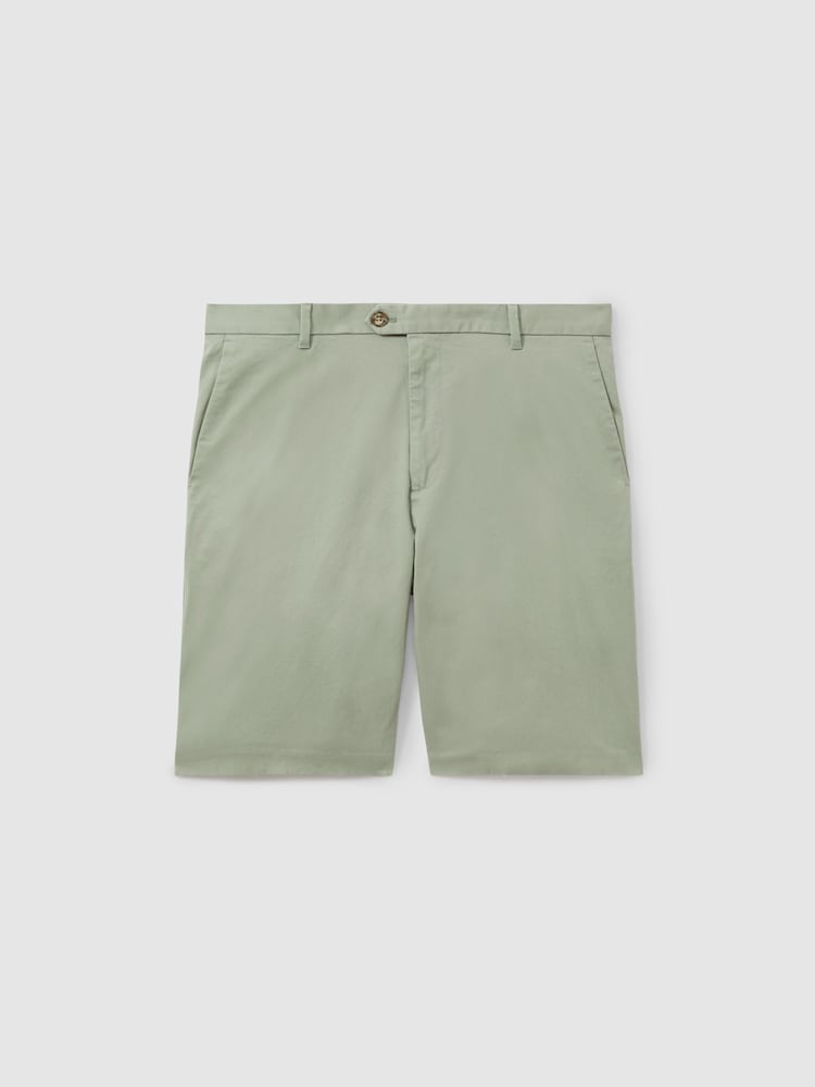 Reiss Pistachio Wicket Modern Fit Cotton Blend Chino Shorts - Image 2 of 5
