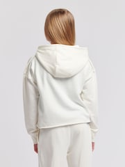 Jack Wills White Loose Fit Girls Repeat Logo 100% Cotton Hoodie - Image 4 of 8