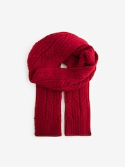 Red Cable Knit Heavyweight Scarf - Image 5 of 7