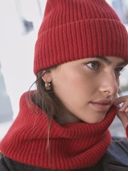 Red Wool Cashmere Snood - Image 5 of 11