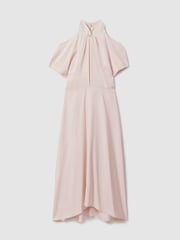 Reiss Nude Andressa Twist Neck Cut Out Midi Dress - Image 2 of 6