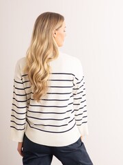 Lakeland Clothing Cream Dana Striped Knitted Jumper - Image 2 of 5