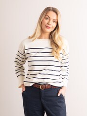 Lakeland Clothing Cream Dana Striped Knitted Jumper - Image 3 of 5