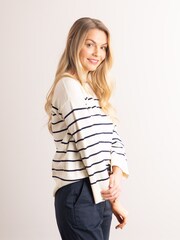 Lakeland Clothing Cream Dana Striped Knitted Jumper - Image 4 of 5