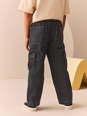 Charcoal Grey Wide Leg 100% Cotton Cargo Trousers (3-16yrs) - Image 2 of 7