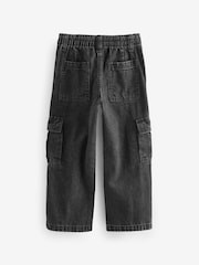 Charcoal Grey Wide Leg 100% Cotton Cargo Trousers (3-16yrs) - Image 4 of 7