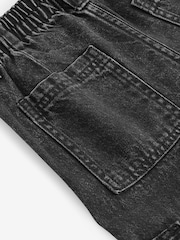 Charcoal Grey Wide Leg 100% Cotton Cargo Trousers (3-16yrs) - Image 7 of 7