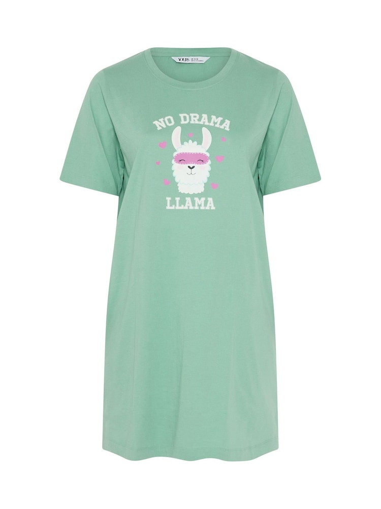 Yours Curve Green Side Split Nightdress - Image 5 of 5 Yours Curve Green Side Split Nightdress - Image 5 of 5