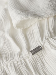 Superdry White Embroidered Tiered Midi Dress - Image 9 of 10