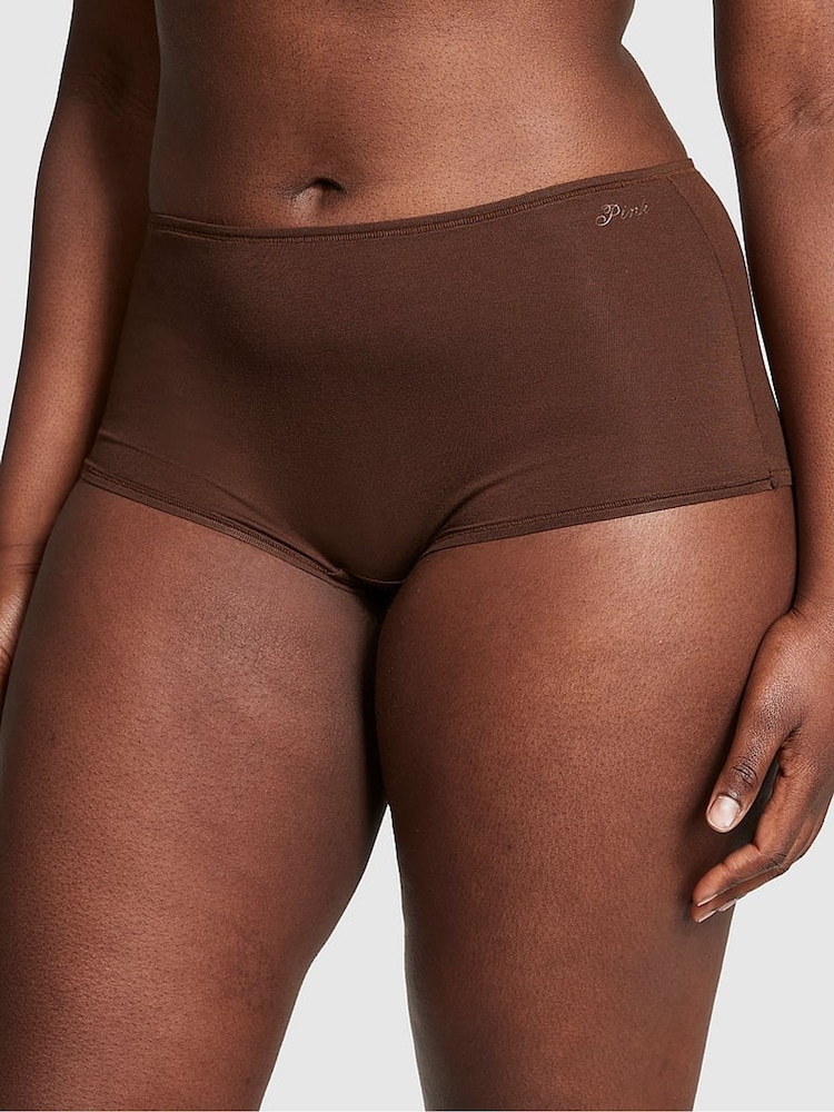 Victoria's Secret PINK Ganache Nude Cotton Boyshort Knickers - Image 1 of 3 Victoria's Secret PINK Ganache Nude Cotton Boyshort Knickers - Image 1 of 3
