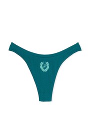 Victoria's Secret PINK Jade Way Green Seamless High Leg Scoop Thong Knickers - Image 3 of 3