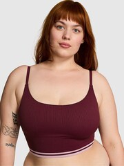 Victoria's Secret PINK Purple Rose Seamless Longline Scoop Sports Bra Top - Image 1 of 3