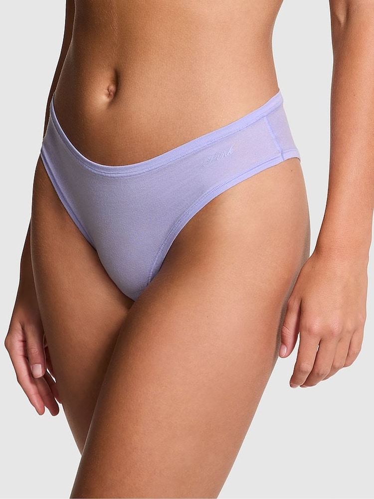 Victoria's Secret PINK Purple Petal Cheeky Cotton Knickers - Image 1 of 3