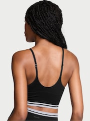 Victoria's Secret PINK Black Seamless Longline Scoop Sports Bra Top - Image 2 of 2