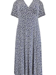 Live Unlimited Curve kleingemustertes Wickel-Midikleid aus Jersey - Bild 6 von 7