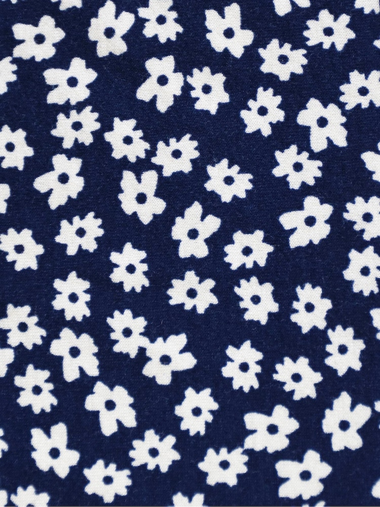 Live Unlimited Blue Curve Ditsy Print Jersey Wrap Midi Dress - Image 7 of 7 Live Unlimited Blue Curve Ditsy Print Jersey Wrap Midi Dress - Image 7 of 7