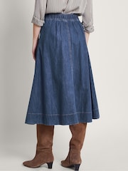 Monsoon Blue 100% Cotton Harper Denim Skirt - Image 3 of 5