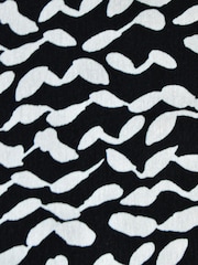 Live Unlimited Black Curve Curl Print Jersey Short Sleeve Midi Dress - Image 6 of 6