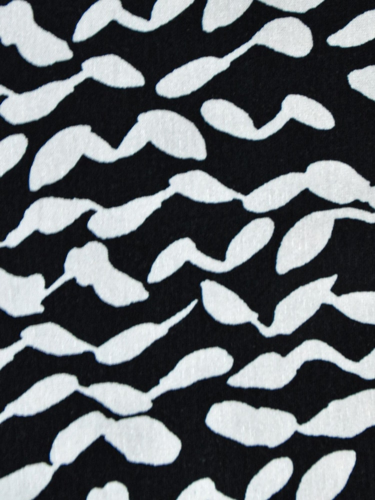 Live Unlimited Black Curve Curl Print Jersey Short Sleeve Midi Dress - Image 6 of 6