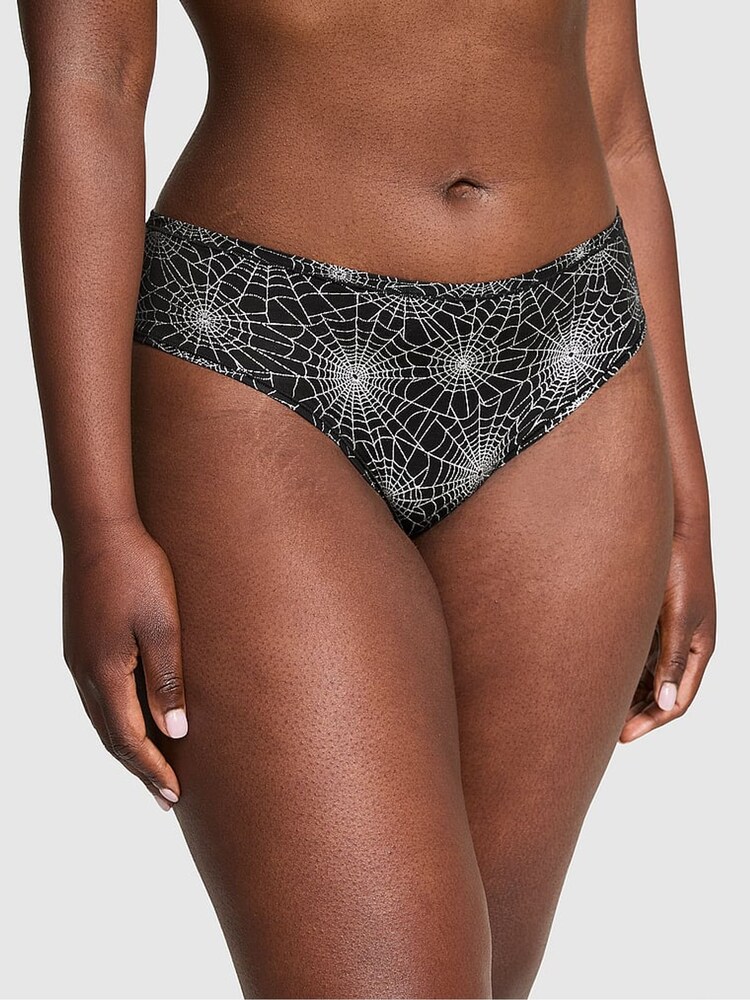 Victoria's Secret PINK Black Halloween Spider Web Cheeky Cotton Cheeky Knickers - Image 1 of 3