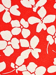 Live Unlimited Red Curve Ditsy Print Jersey Pleat Front Top - Image 7 of 7