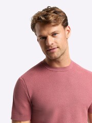 River Island Pink Textured Knitted T-Shirt - Image 3 of 4