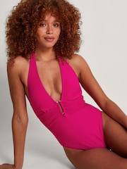 Monsoon Pink Maria Ribbed Swimsuit - Image 1 of 5