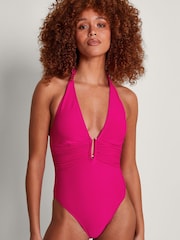 Monsoon Pink Maria Ribbed Swimsuit - Image 3 of 5