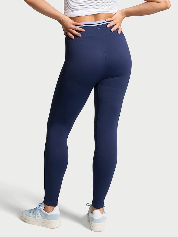 Victoria's Secret PINK Midnight Navy Blue Seamless Leggings - Image 2 of 3