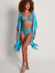 Monsoon Blue Carla Print Bikini Top - Image 3 of 5