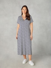 Live Unlimited Curve Kurzgröße Geblümtes Wickel-Midikleid aus Jersey - Bild 1 von 4