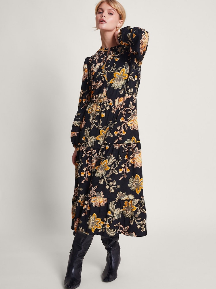 Monsoon Black Print Juliet Shirt Dress - Image 1 of 5