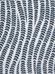 Live Unlimited Grey Curve Leaf Print Shirred Neck Blouse - Image 8 of 8