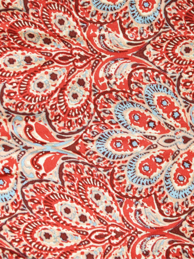 Live Unlimited Red Paisley Print Shirred Neck Blouse - Image 7 of 7