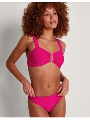 Monsoon Pink Maria Ribbed Bikini Top - Image 2 of 5