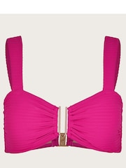 Monsoon Pink Maria Ribbed Bikini Top - Image 5 of 5