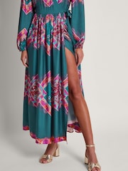 Monsoon Blue Tiffany Wrap Dress - Image 4 of 5