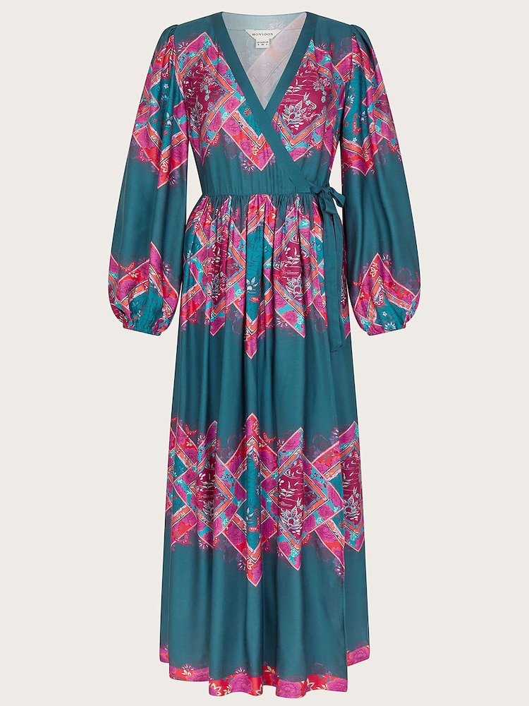 Monsoon Blue Tiffany Wrap Dress - Image 5 of 5