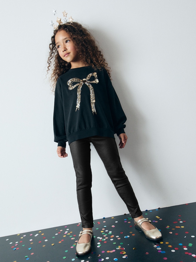 Black Coated Jeggings (3-16yrs) - Image 2 of 6