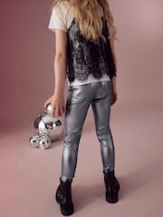 Pewter Grey Coated Jeggings (3-16yrs) - Image 3 of 6