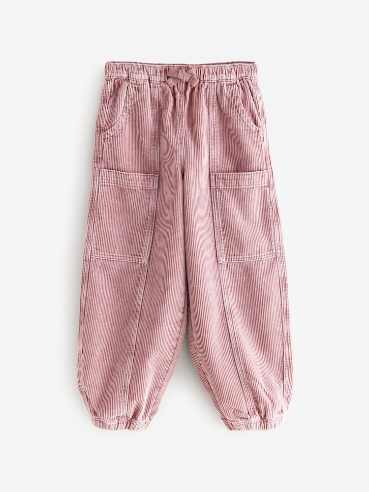 Pink Corduroy Cargo 100% Cotton Trousers (3-16yrs) - Image 1 of 4