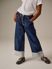 Blue Turn Up Wide Leg 100% Cotton Jeans (3-16yrs) - Image 1 of 8