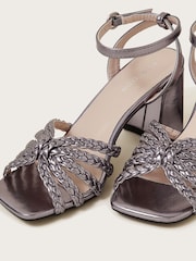Monsoon Pink Plaited Block Heel Sandals - Image 4 of 4
