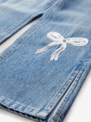 Blau Denim - Ausgestellte Jeans mit Verzierung aus 100 % Baumwolle (3–16 J.) - Bild 9 von 9