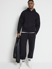 River Island Black Regular Fit 100% Cotton Long Sleeve Hoodie - Image 1 of 4