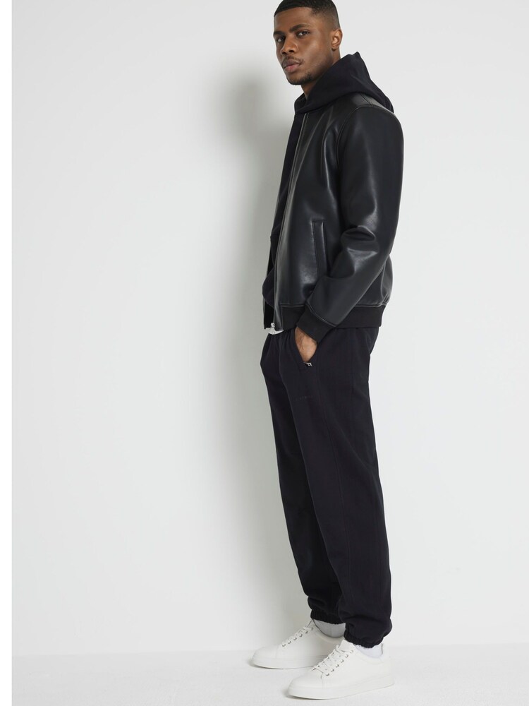 River Island Black Regular Fit 100% Cotton Long Sleeve Hoodie - Image 2 of 4
