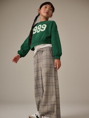 Neutral Check Wide Leg Trousers (3-16yrs) - Image 1 of 8