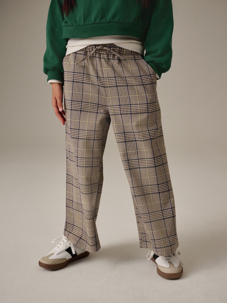Neutral Check Wide Leg Trousers (3-16yrs) - Image 2 of 8