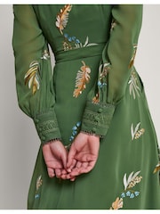 Monsoon Green Erin Embroidered Shirt Dress - Image 4 of 5