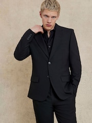 Черный, зауженный крой - River Island Stretch Suit Jacket - Image 1 of 3